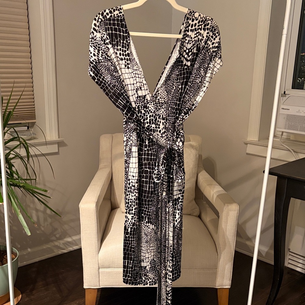 Gottex Black & White Wrap Dress NWT Size M